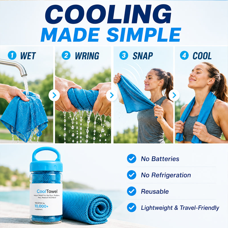 🔥Cooling Towel for Sports, Gym & Fitness – Quick-Dry Microfiber Sweat Towel