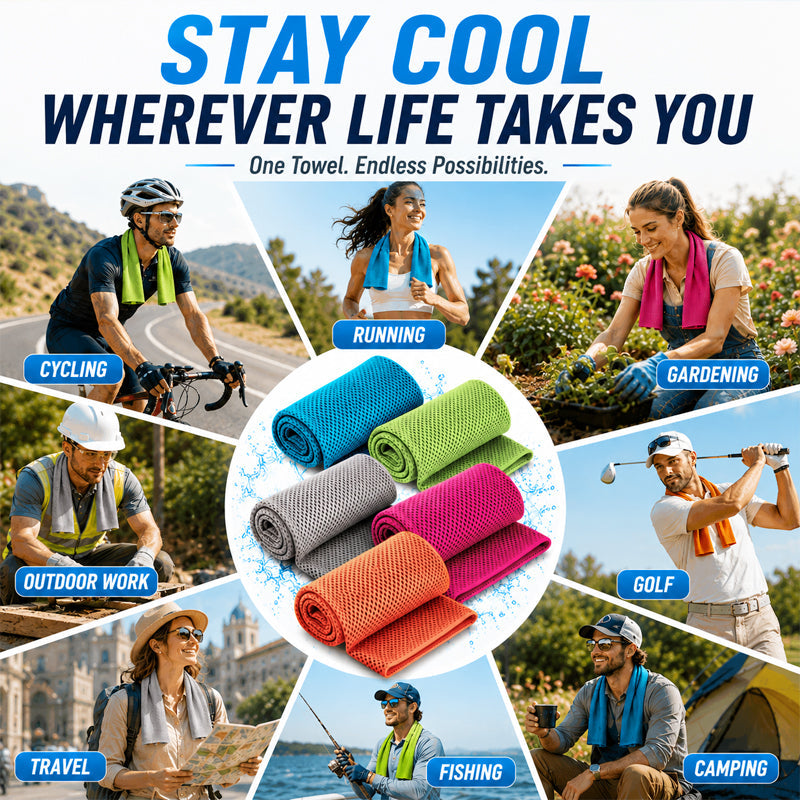 🔥Cooling Towel for Sports, Gym & Fitness – Quick-Dry Microfiber Sweat Towel