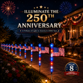 Solar American Flag Lights – 8PCS Patriotic Driveway Path Lights(50% OFF)