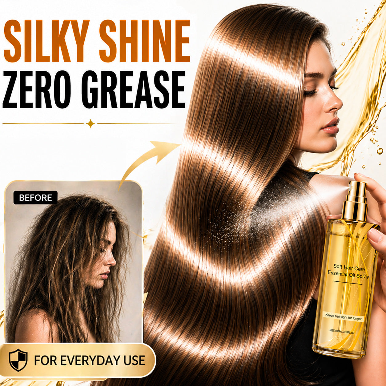 Lightweight Hair Oil Spray – Smooth, Shiny Hair Without Greasy Buildup