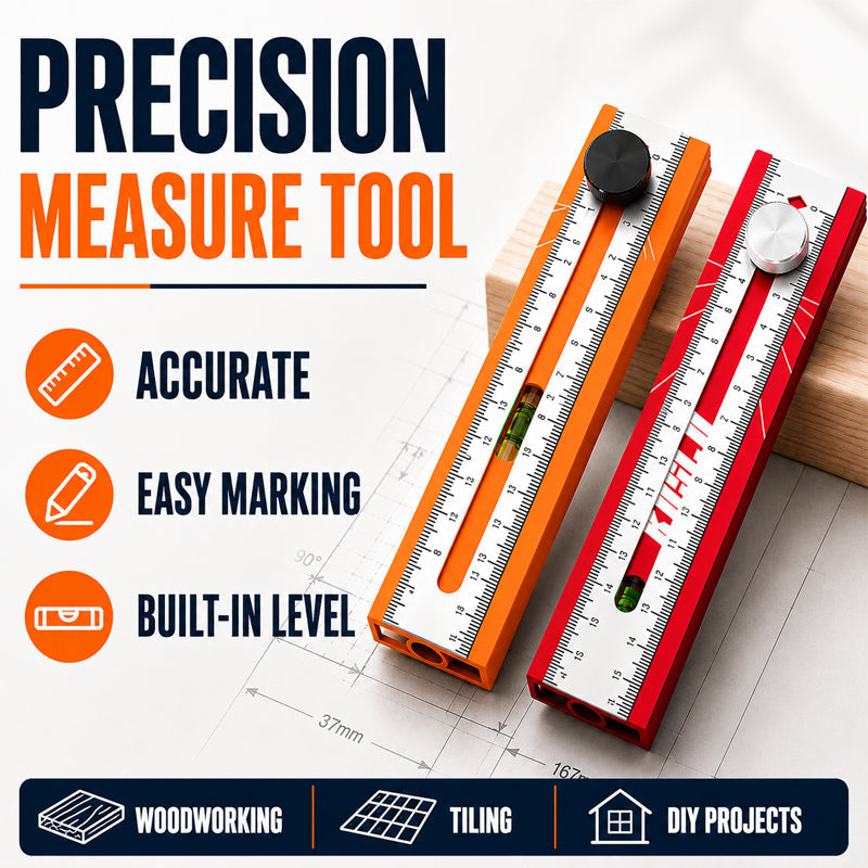 📏3-in-1 Measuring, Marking & Level Tool