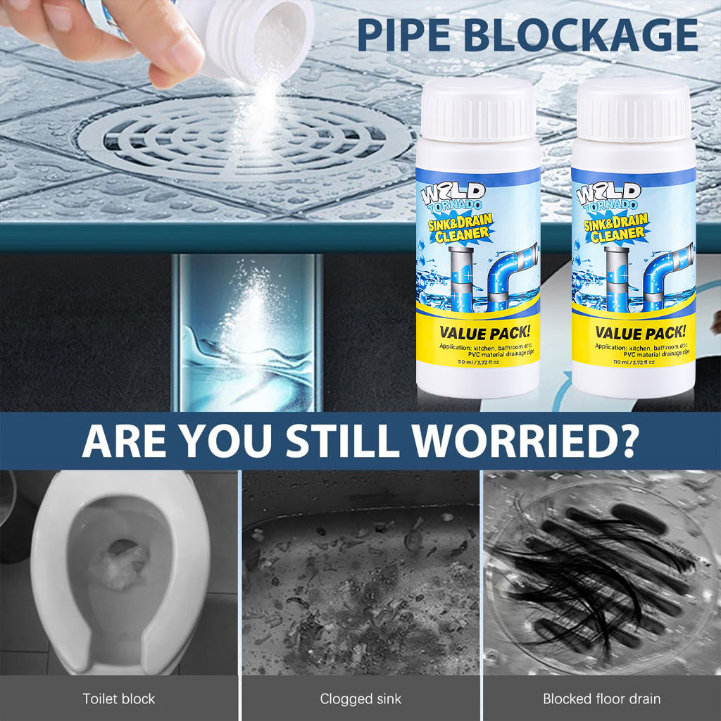 Powerful Sink Drain Cleaner - All-Purpose Pipe Dredging Powder for Home