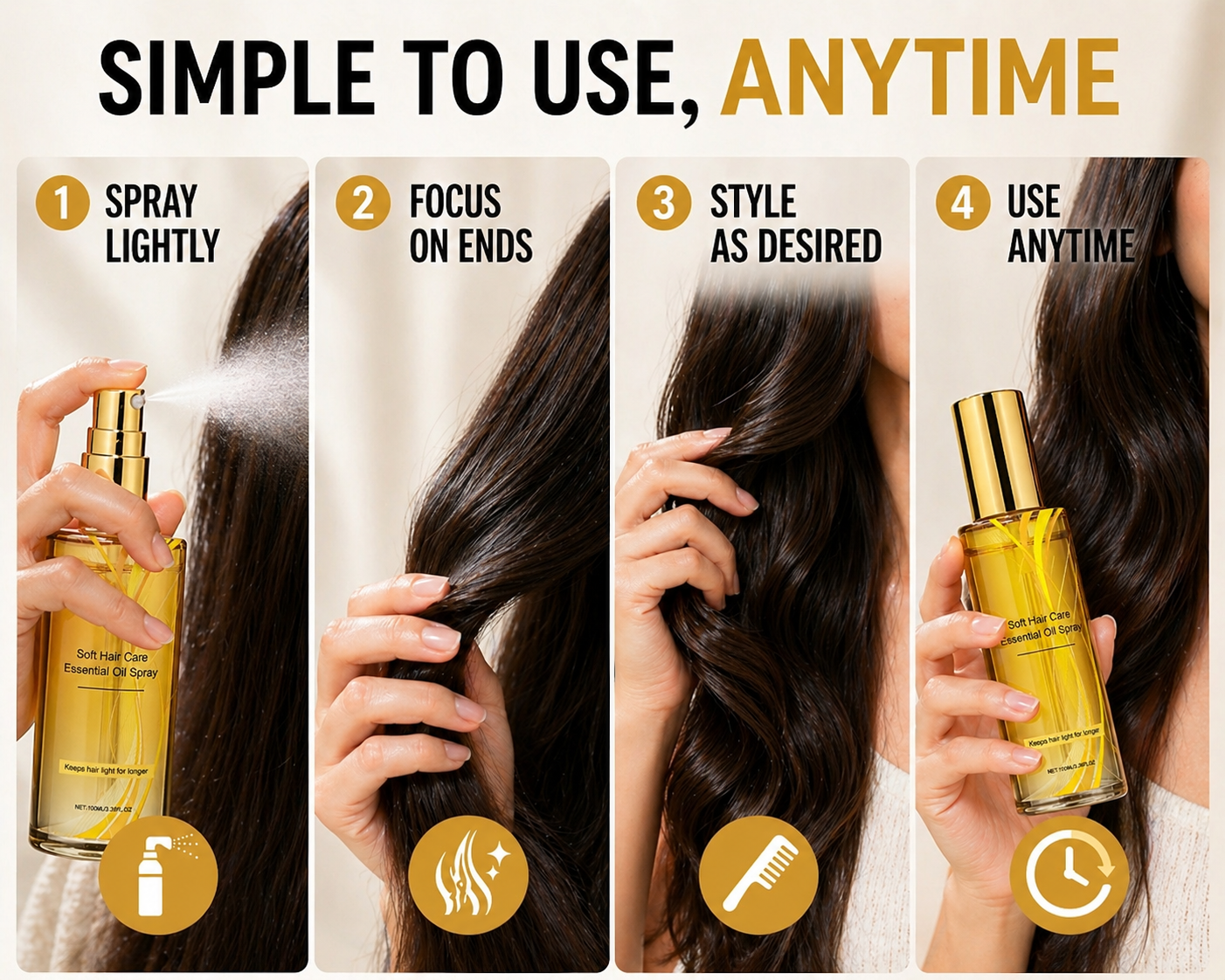 Lightweight Hair Oil Spray – Smooth, Shiny Hair Without Greasy Buildup