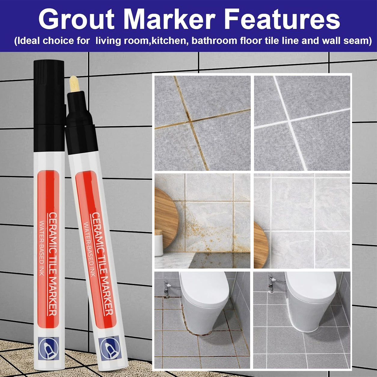 Anti-Mould & Waterproof Joint Pen for Ceramic Tiles!
