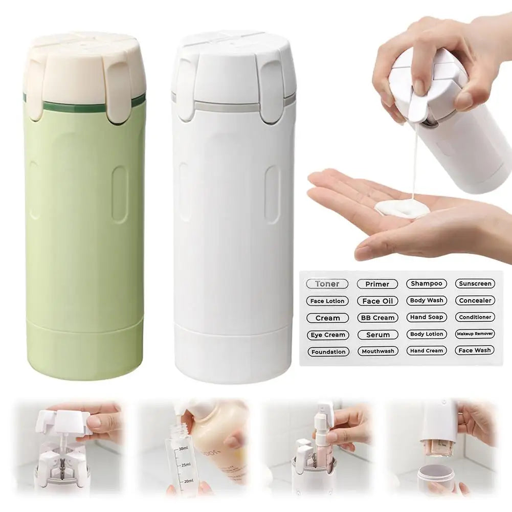Travel Dispenser - Carry 4 Essentials in 1 Bottle