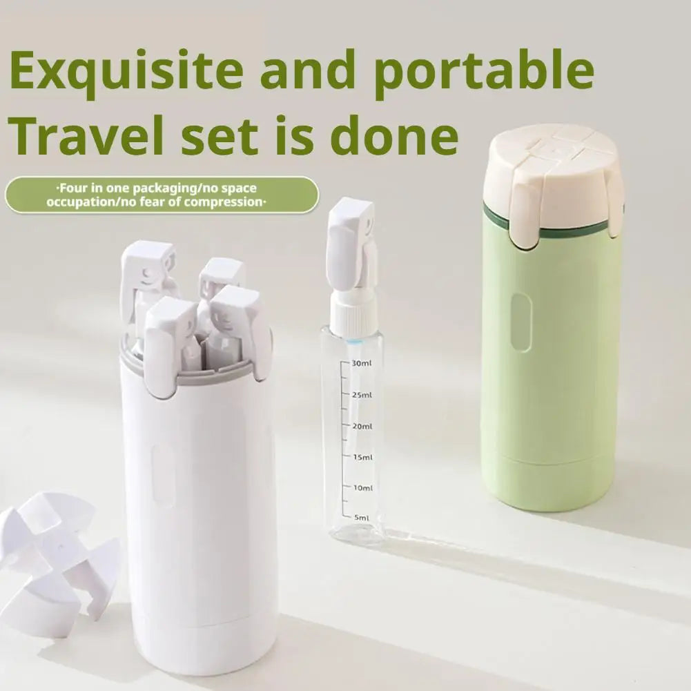 Travel Dispenser - Carry 4 Essentials in 1 Bottle