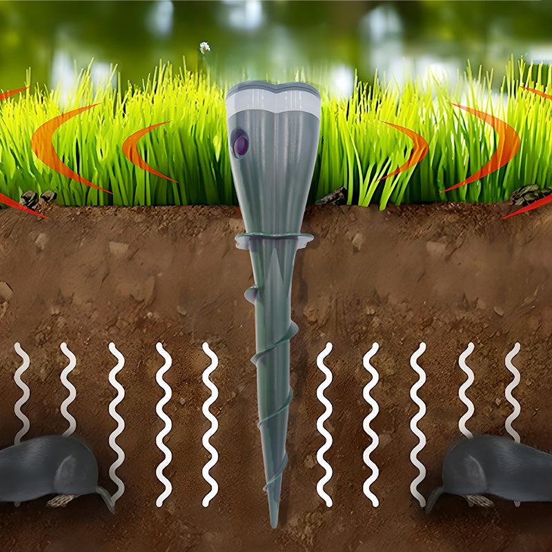 🔥Hot Sale 50% OFF☘️ Solar Powered Waterproof Screw Mole Repellent