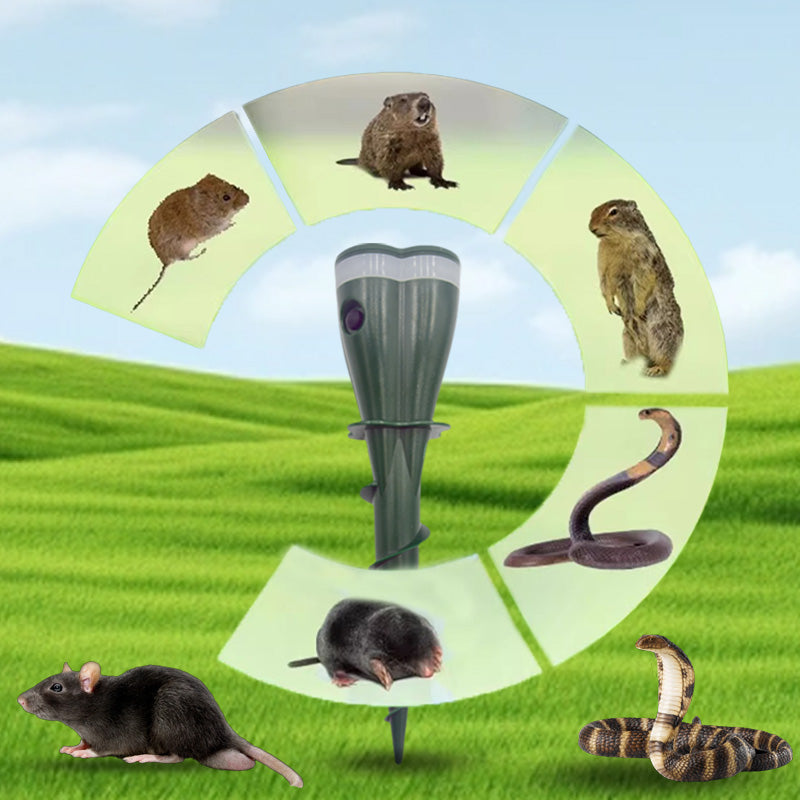 🔥Hot Sale 50% OFF☘️ Solar Powered Waterproof Screw Mole Repellent