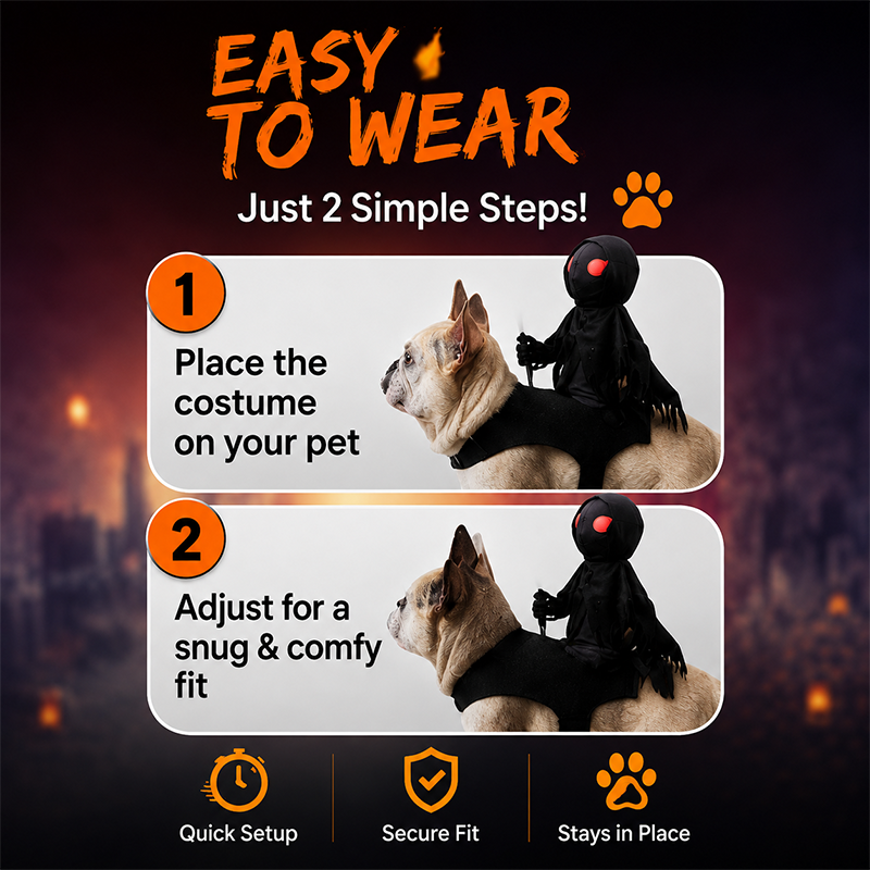🥳2026 HOT SALE🥳💞50K+ SOLD! 🥗🎁Funny Halloween Reaper Rider Pet Costumer